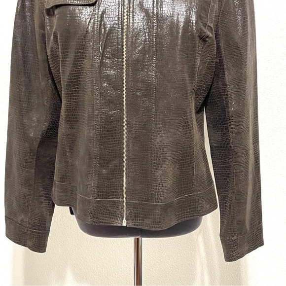 VINTAGE I.E. Woman 100% Leather Brown Jacket Size L - Picture 3 of 15